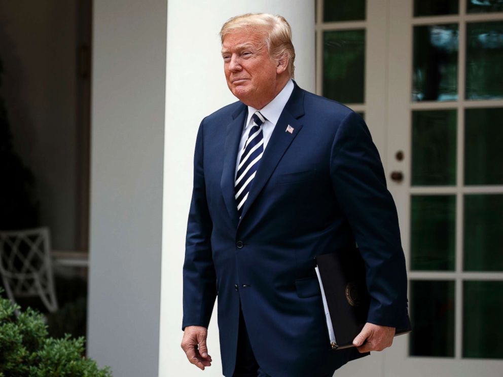 PHOTO: President Donald Trump walks to the Rose Garden of the White House, June 6, 2018.