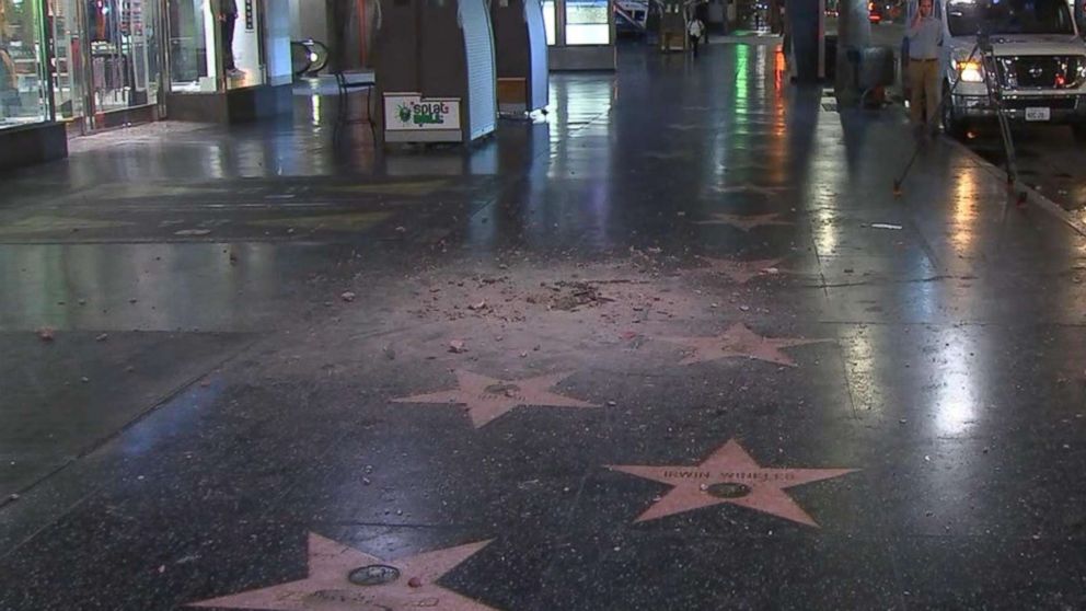 PHOTO: President Donald Trump's star on the Hollywood Walk of Fame was destroyed early this morning, according to ABC affiliate KABC-TV.