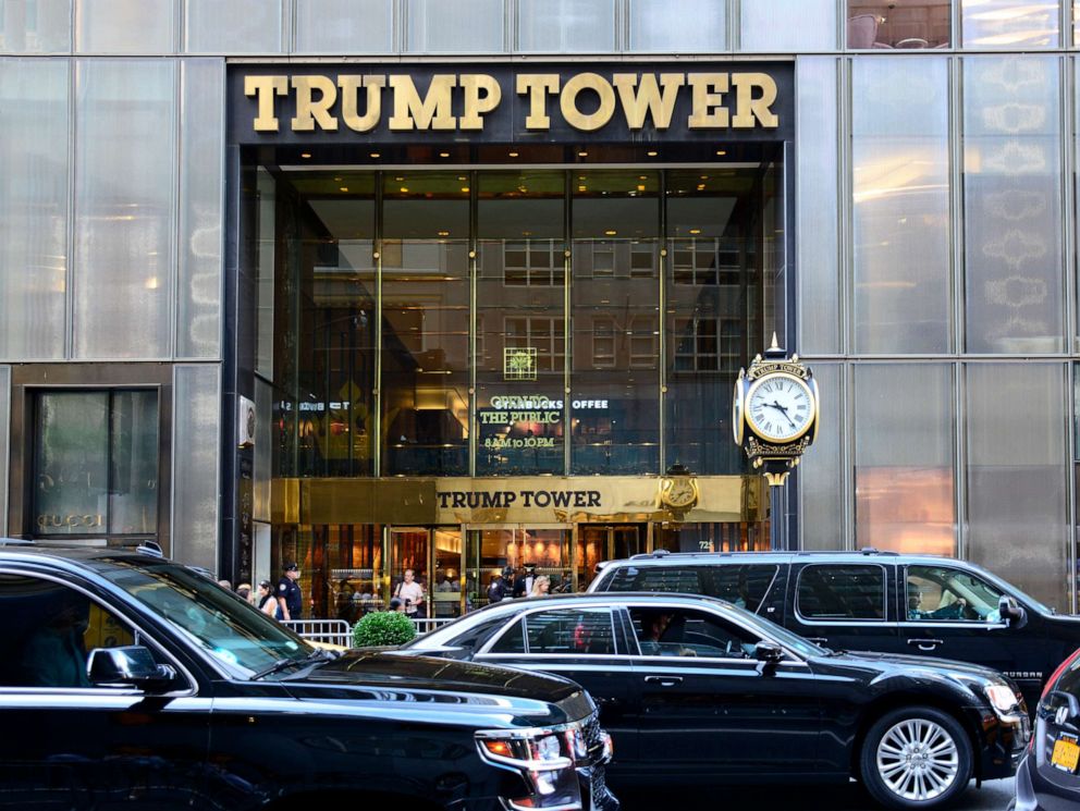 PHOTO: Black limousines pass in front of Trump Tower on Fifth Avenue in New York, New York.