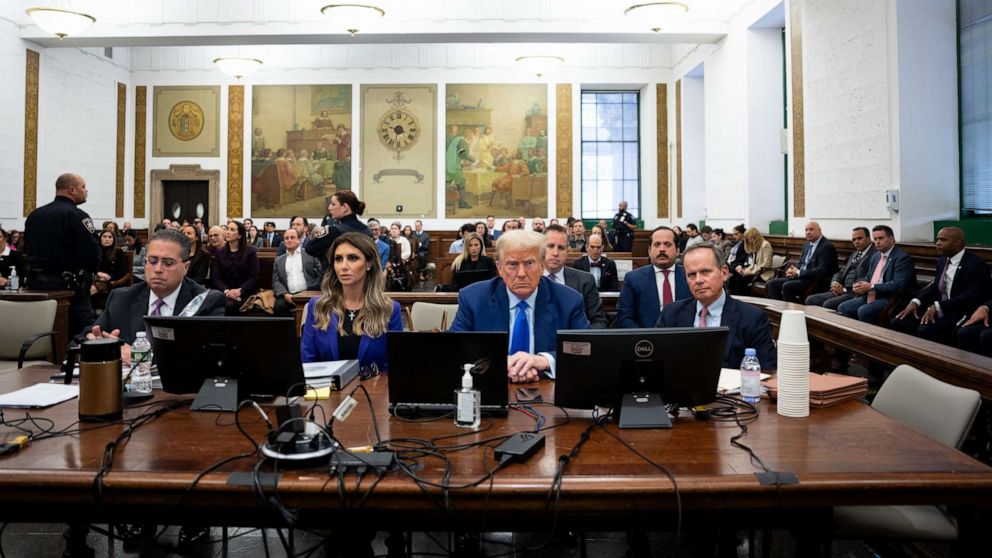 PHOTO: Former President Donald Trump appears in the courtroom for his civil fraud trial at New York State Supreme Court on October 24, 2023 in New York.