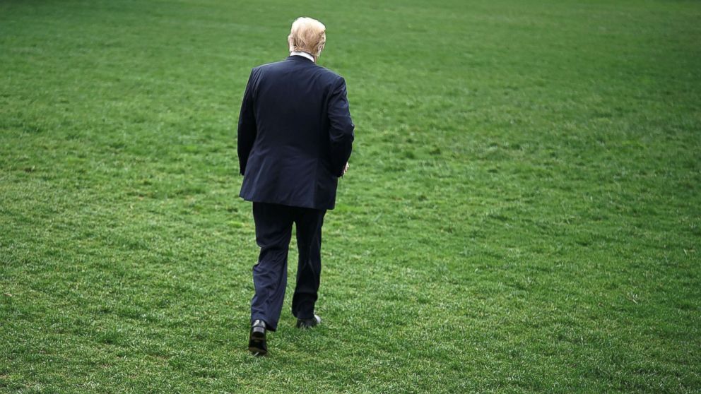 PHOTO: President Donald Trump walks on the South Lawn of the White House, May 4, 2018 in Washington, D.C.
