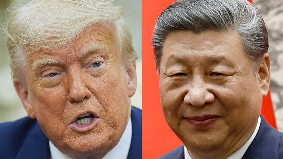 PHOTO: President Donald Trump in Washington, May 21, 2025 and Chinese President Xi Jinping in Beijing, May 13, 2025.
