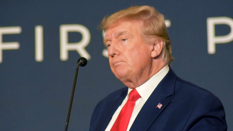 PHOTO: Former President Donald Trump delivers speaks at the America First Agenda Summit hosted by America First Policy Institute in Washington, D.C., on July 26, 2022.