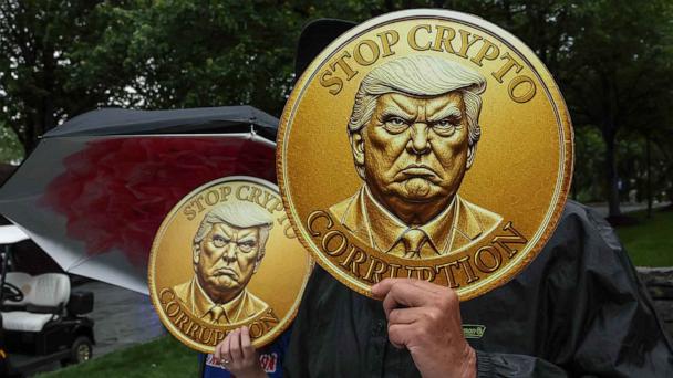 Protesters decry 'crypto corruption' as Trump hosts top investors