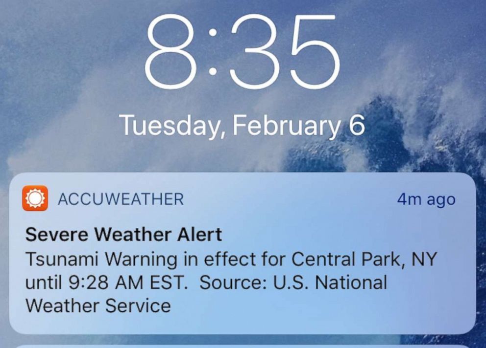 PHOTO: A false tsunami warning sent Feb. 6, 2018. 