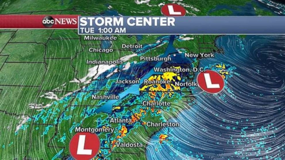 PHOTO: The rain will move into the mid-Atlantic and Northeast on Tuesday.
