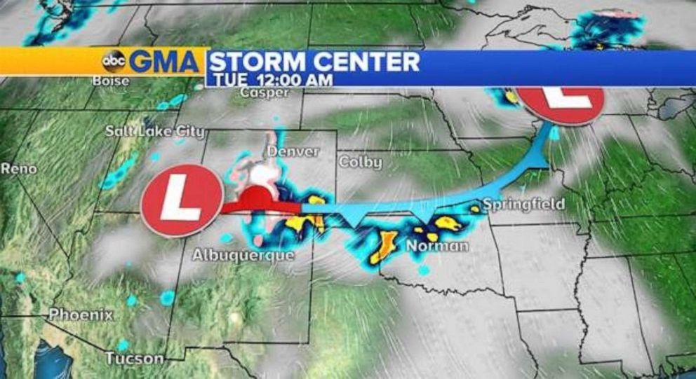PHOTO: Severe storms are possible in Oklahoma overnight Monday into Tuesday.