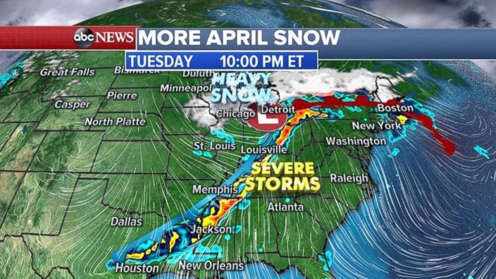 Badai yang terbentuk di Great Plains pada Senin malam akan membentang dari Midwest ke Gulf Coast pada Selasa malam.