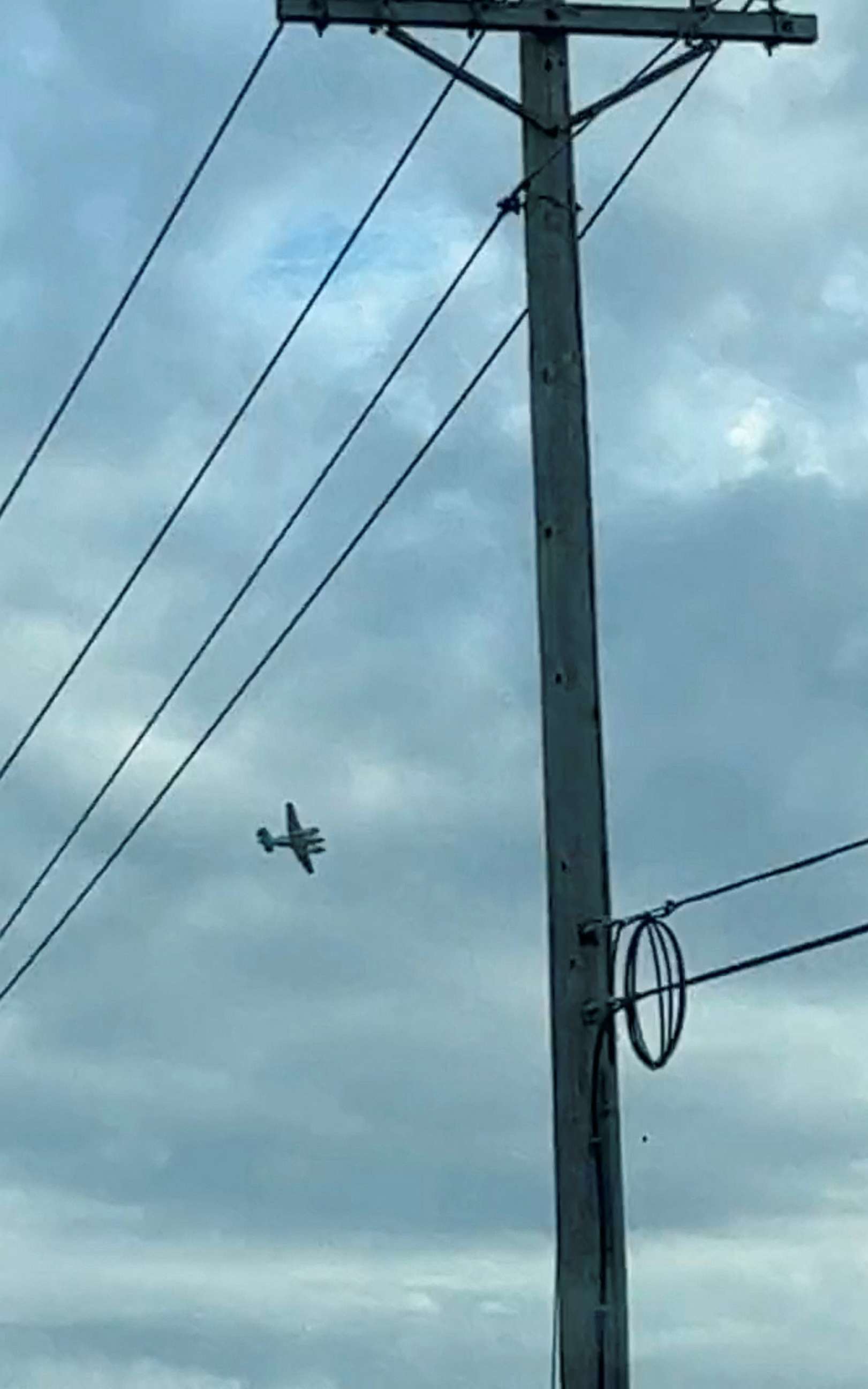 PHOTO: A pilot circles a King Air plane threatening to crash it into a store in Tupelo, Miss., Sept. 3, 2022. The pilot was later named as Cory Patterson.