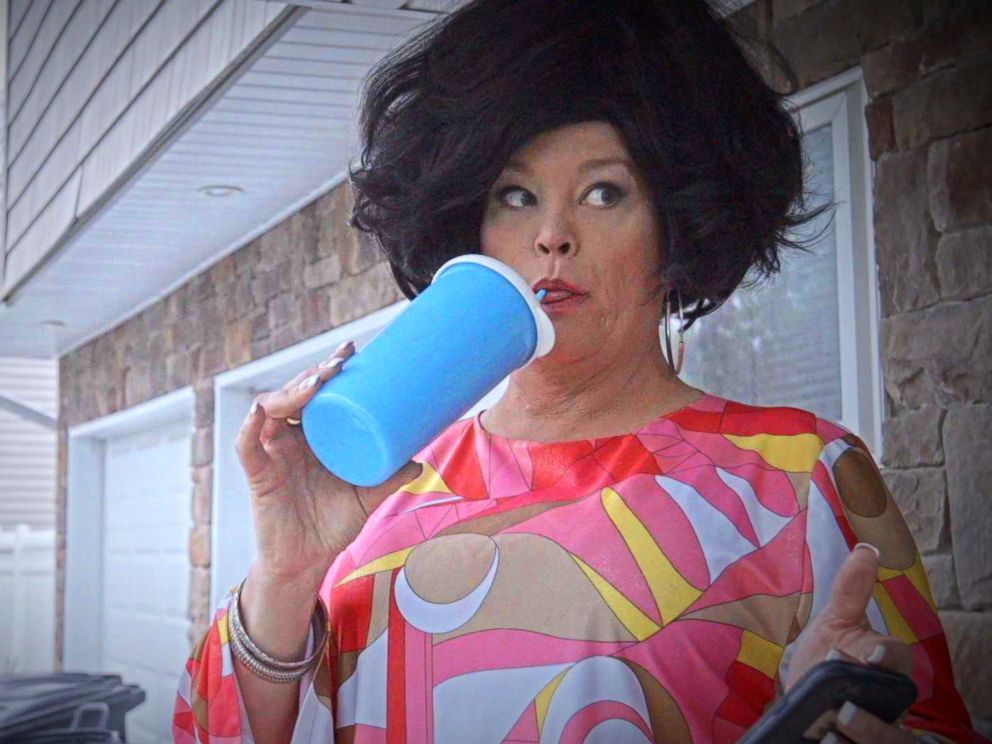 PHOTO: Jennifer Bobbi pictured as the character of Aunt Barbara in Commack, NY.