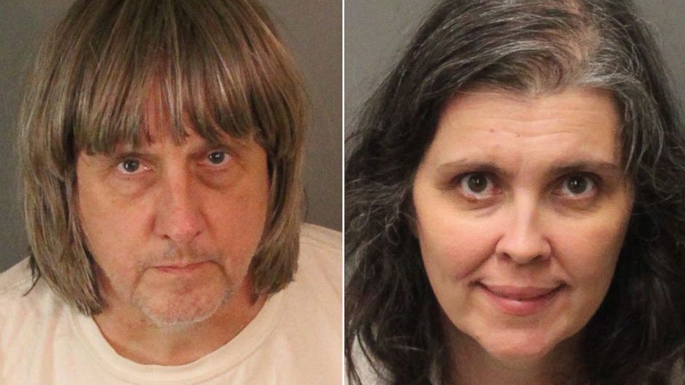 Mugshots of David Turpin and Louise  Turpin of Perris, Calif., provided by the Riverside County Sheriff's Department, Jan. 15, 2018.
