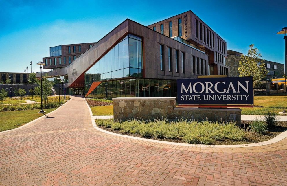 PHOTO: In this photo provided by Morgan State University, the Tyler Hall student services building is seen on the university's campus in Baltimore, Maryland, on July 28, 2020.