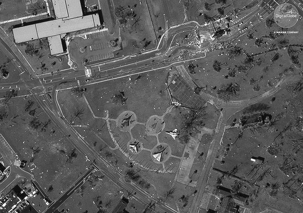 PHOTO: Display aircraft at Tyndall AFB in Florida are pictured in this Oct. 11, 2018 satellite image.