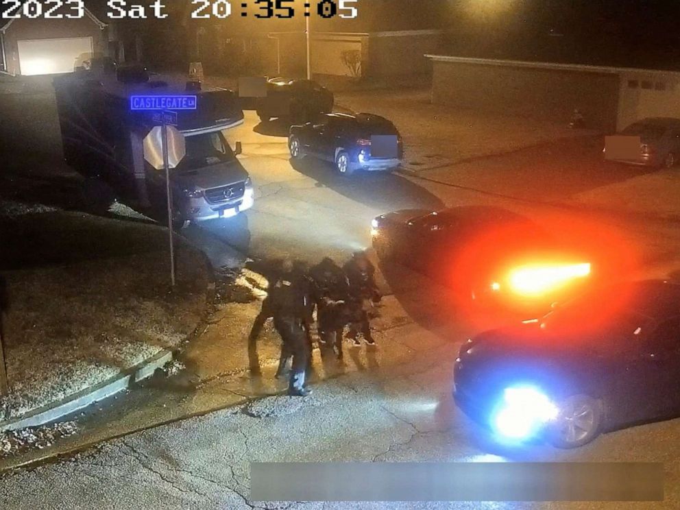 PHOTO: Tyre Nichols who was pulled over while driving and died three days later, is beaten by Memphis Police Department officers on January 7, 2023, in this screen grab from a video released by Memphis Police Department, Jan. 27, 2023.