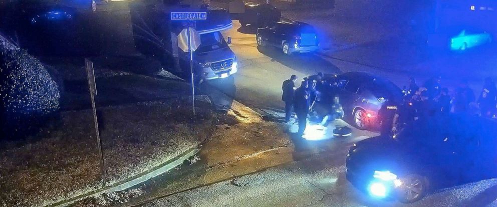 PHOTO: This image from video released on Jan. 27, 2023 shows Tyre Nichols seated leaning against a car during an attack by five Memphis police officers on Jan. 7, 2023, in Memphis, Tenn.