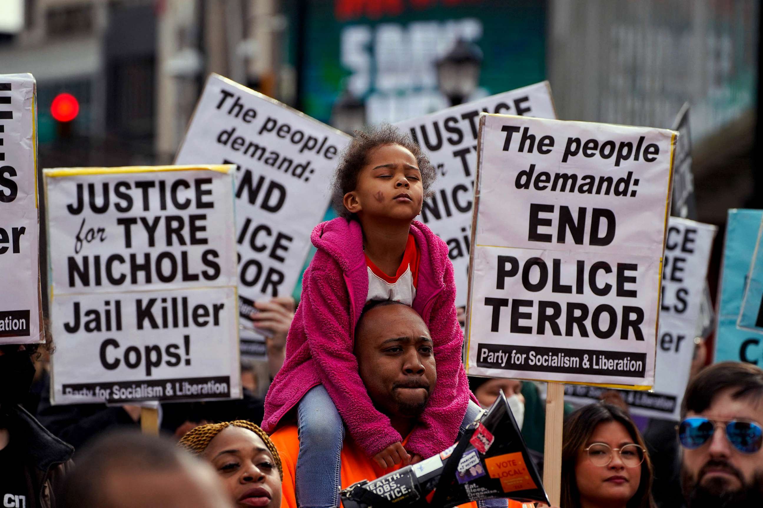 PHOTO: Protesters gather during a rally against the fatal police assault of Tyre Nichols, in Atlanta, Jan. 28, 2023.