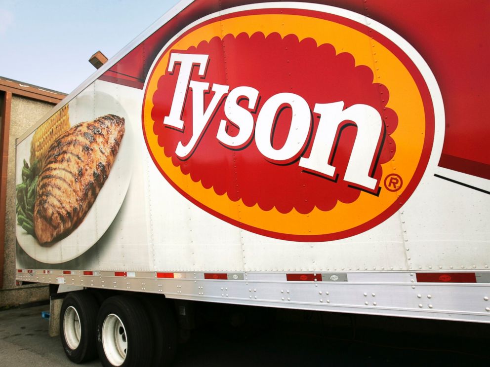 In this Wednesday, Oct. 28, 2009, file photo, a Tyson Foods, Inc., truck is parked at a food warehouse in Little Rock, Ark.