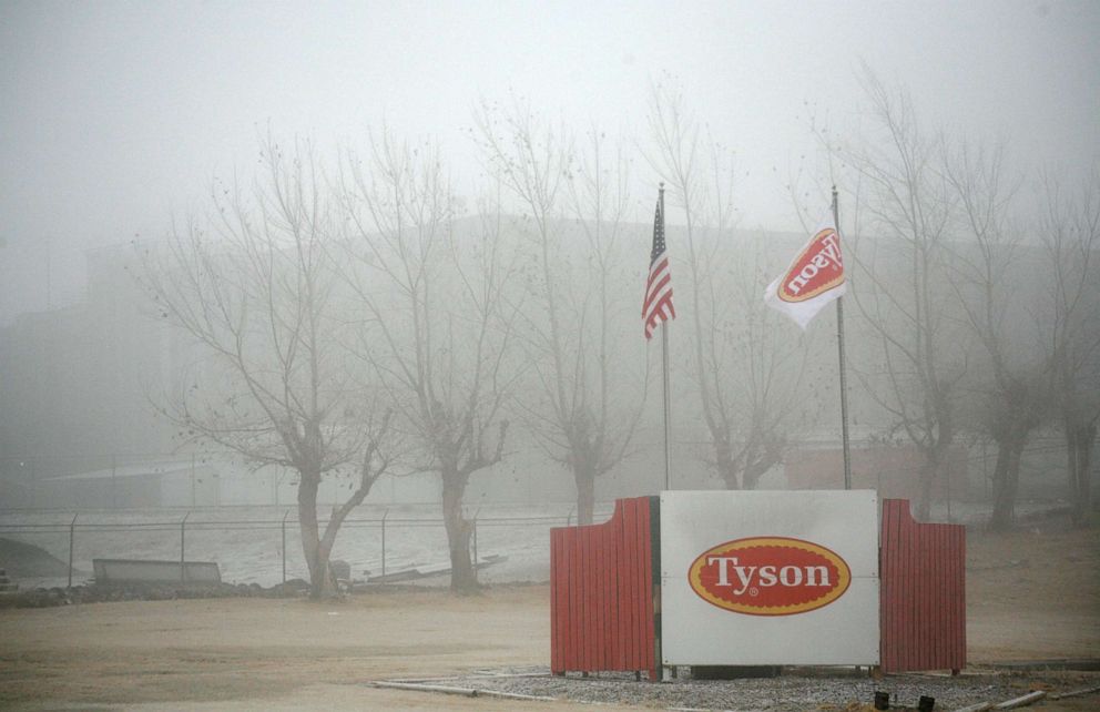 PHOTO: Fog shrouds the Tyson slaughterhouse in Burbank, Washington, on Dec. 26, 2013.