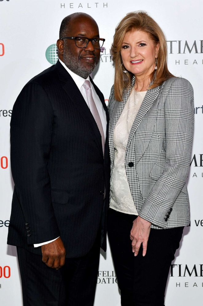 PHOTO: Kaiser Permanente Chairman & CEO Bernard J. Tyson and Arianna Huffington, founder & CEO of Thrive Global and The Huffington Post, arrive at the TIME 100 Health Summit at Pier 17 on Oct. 17, 2019 in New York City.