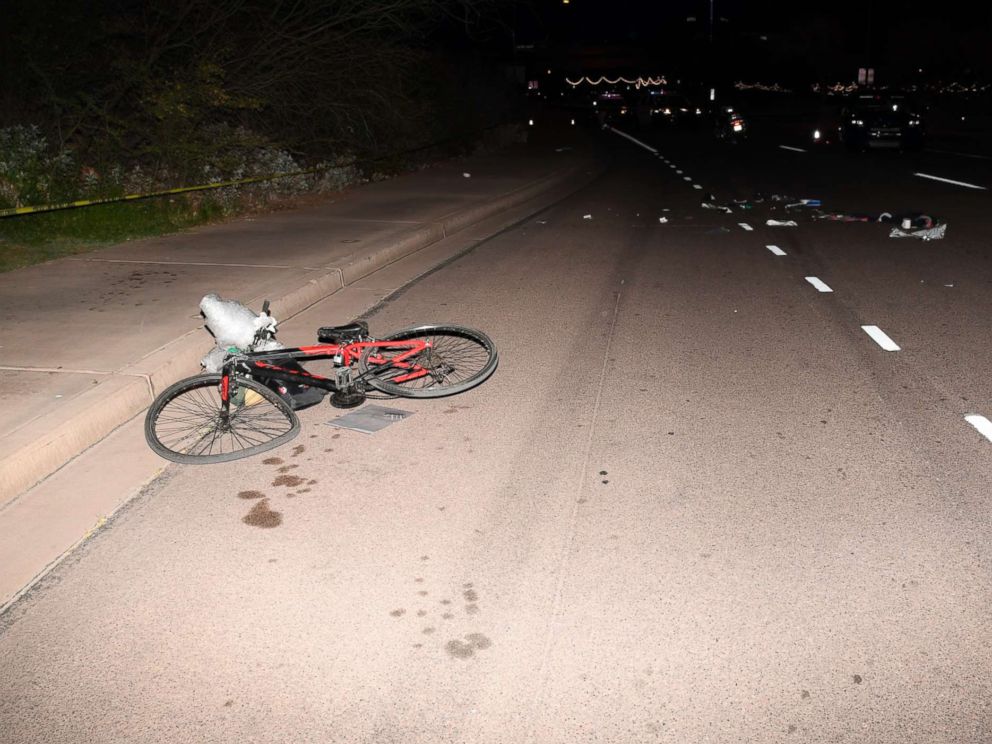PHOTO: This image provided by the Tempe Police Department shows the scene where an an Uber SUV hit a woman in Tempe, Ariz on March 18, 2018.