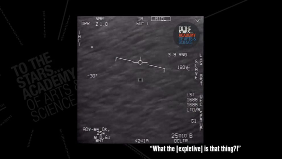 PHOTO: Video footage released by the To the Stars Academy of Arts and Science purportedly shows pilots observing a UFO while aboard a U.S. Navy aircraft. 