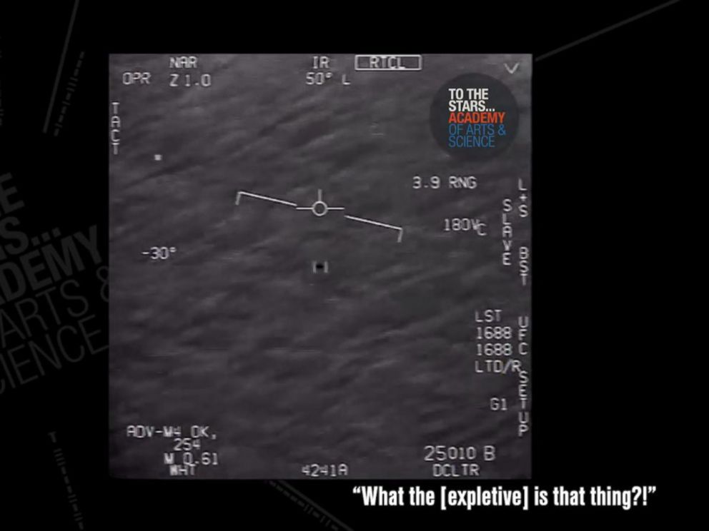 PHOTO: Video footage released by the To the Stars Academy of Arts and Science purportedly shows pilots observing a UFO while aboard a U.S. Navy aircraft. 