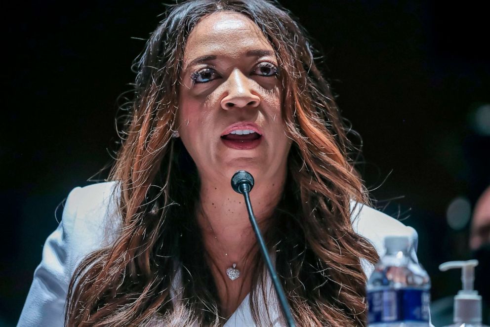 PHOTO: Lancaster, California City Council member Angela Underwood Jacobs gives her opening statement, June 10, 2020, during a hearing in Washington, D.C.