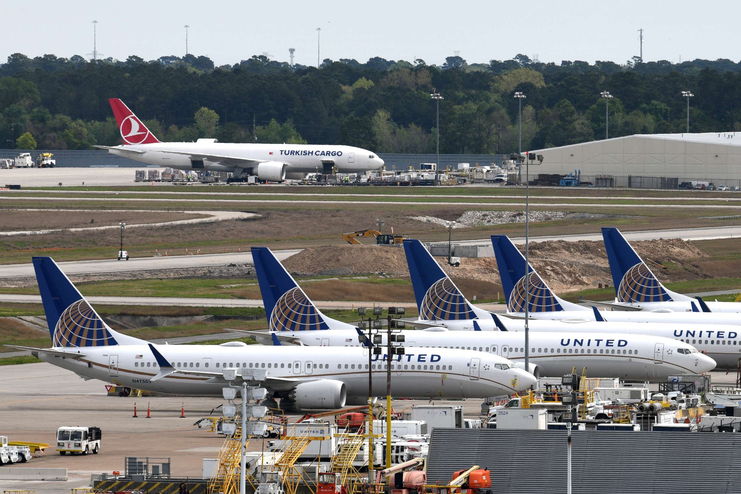 FILE PHOTO: United Airlines planes are pictured at George Bush Intercontinental Airport in Houston, on March 18, 2019. 