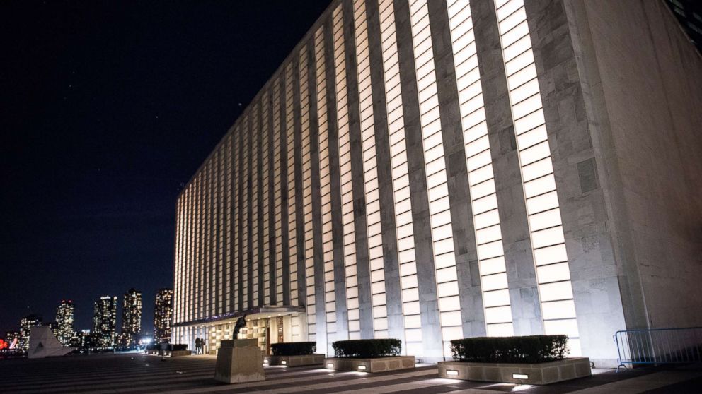 A view outside the United Nations Headquarters in New York City, Dec. 12, 2016.