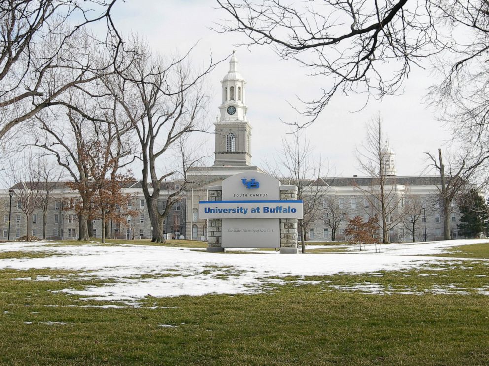 PHOTO: In this Wednesday, Feb. 15, 2012 file photo shows the University at Buffalo campus in Buffalo, N.Y. Sebastian Serafin-Bazan, a University at Buffalo student, died Wednesday, April 17, 2019, from a suspected hazing incident last week.