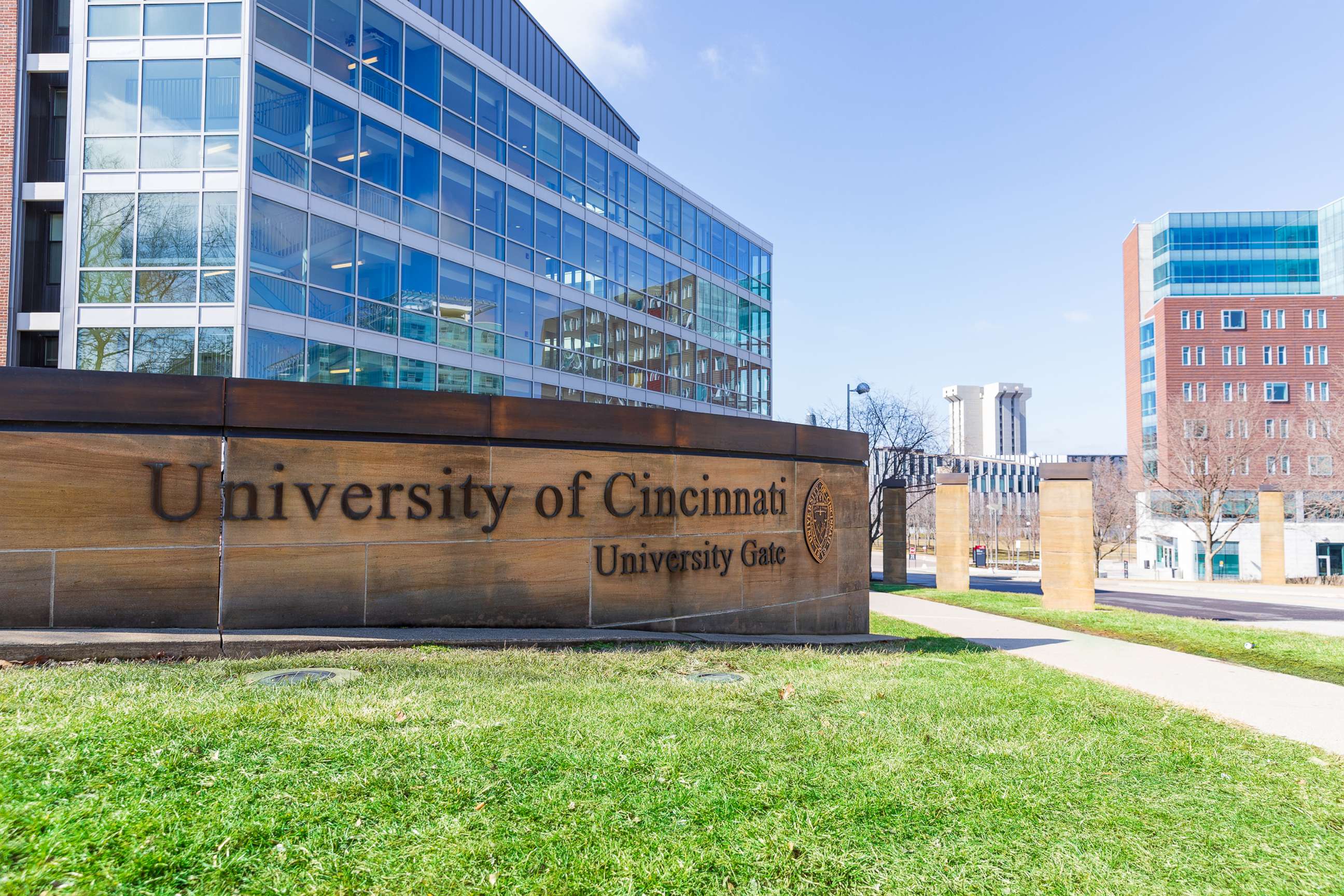PHOTO: University of Cincinnati entrance sign is seen in this stock photo in Cincinnati, on Feb. 27, 2021.