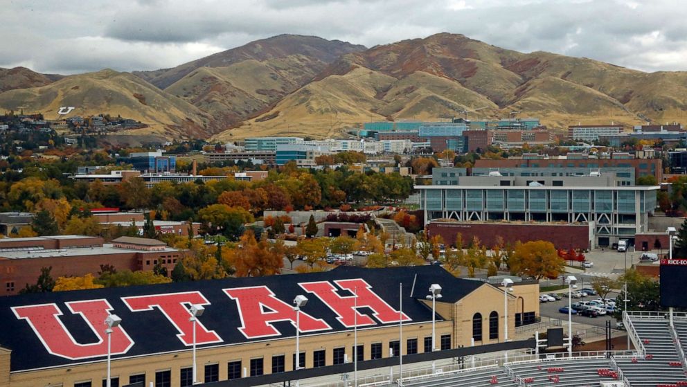 PHOTO: The University of Utah campus is shown from Rice-Eccles Stadium Tuesday, Oct. 23, 2018, in Salt Lake City.