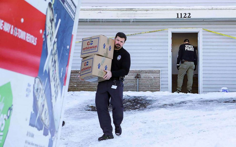 PHOTO: Moscow, Idaho, Police Capt. Anthony Dahlinger, and other members of law enforcement packed and removed the personal belongings of four University of Idaho homicide victims from their rental house, last week.