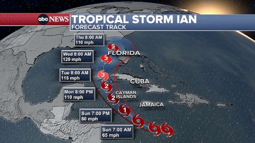 PHOTO: Updated track for Tropical Storm Ian