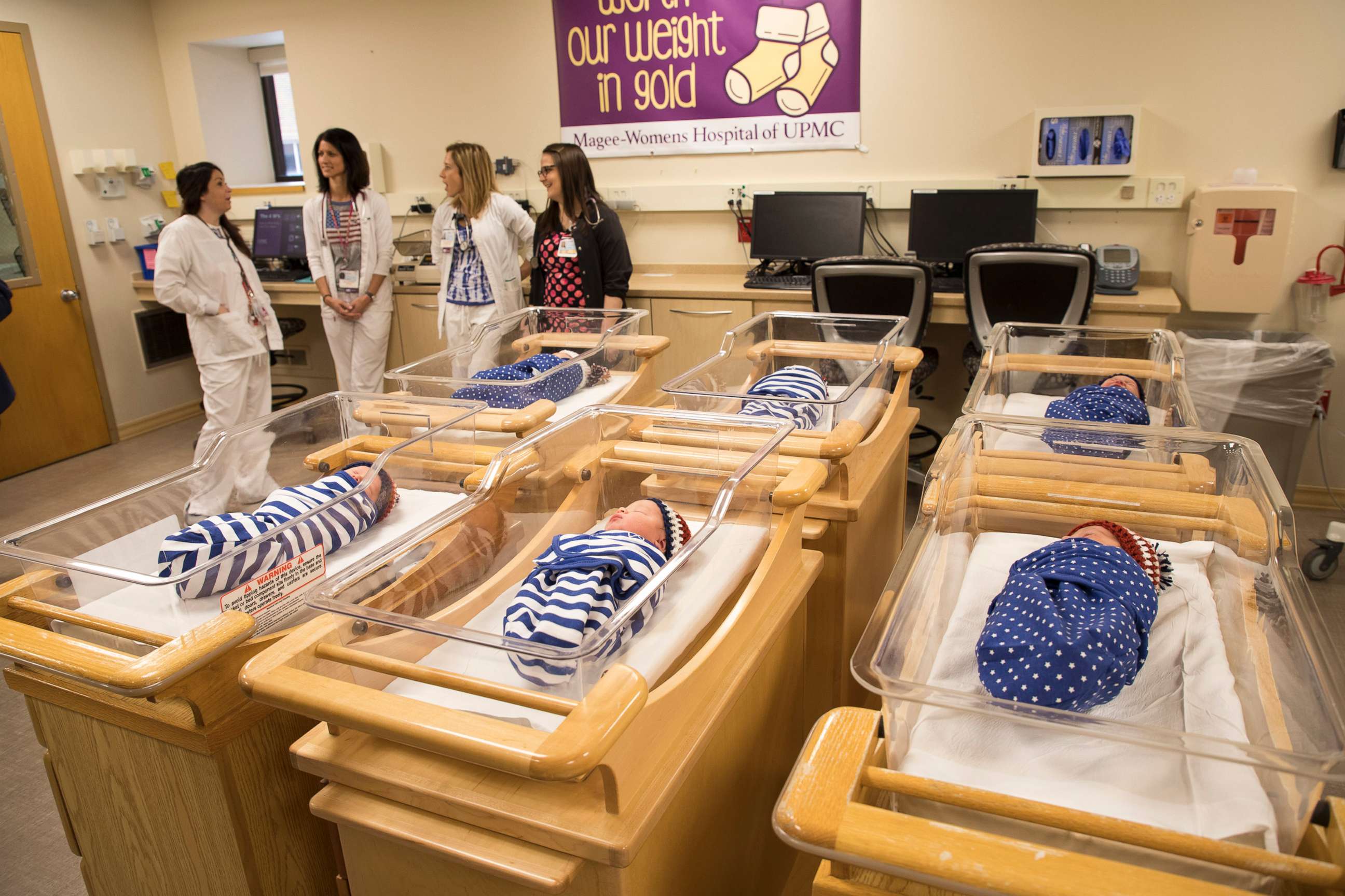 PHOTO: UPMC hospital dresses up newborns like Team USA athletes to celebrate the Olympics.