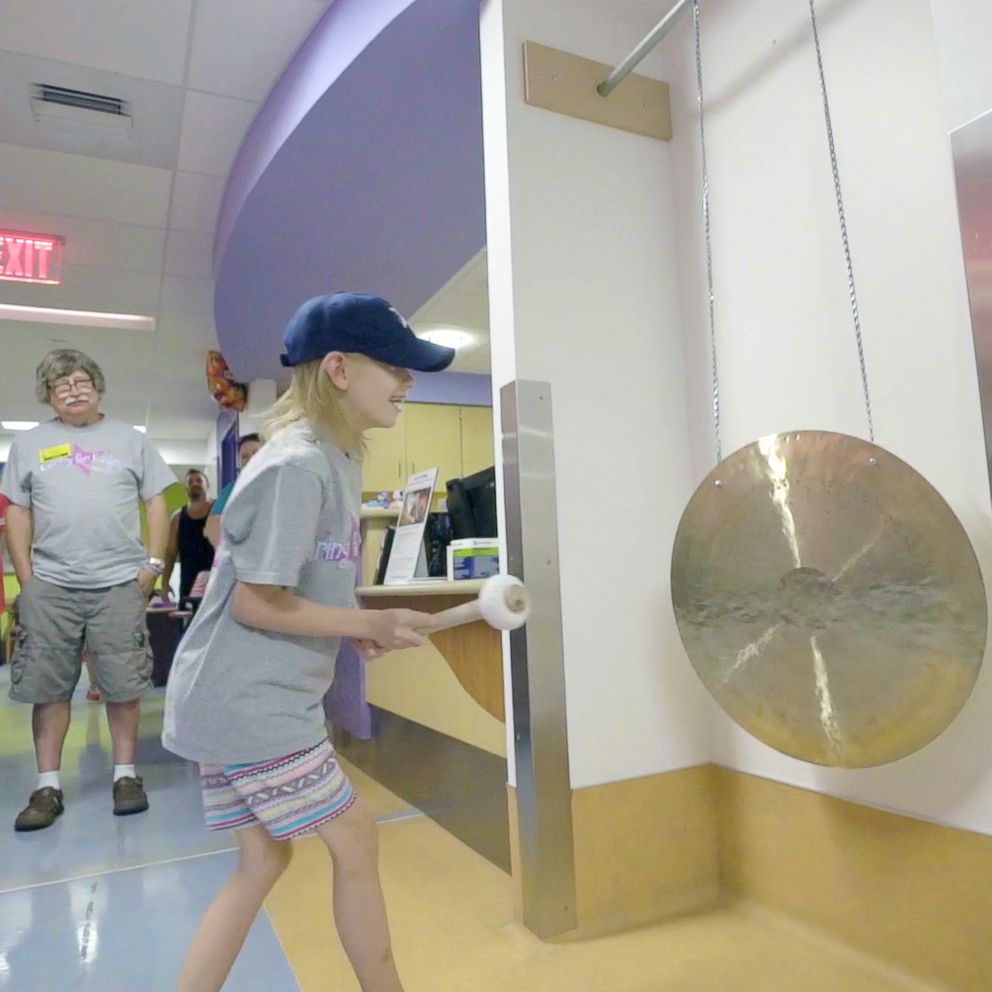 VIDEO: 8-year-old patient marks end of radiation with an empowering gong ceremony