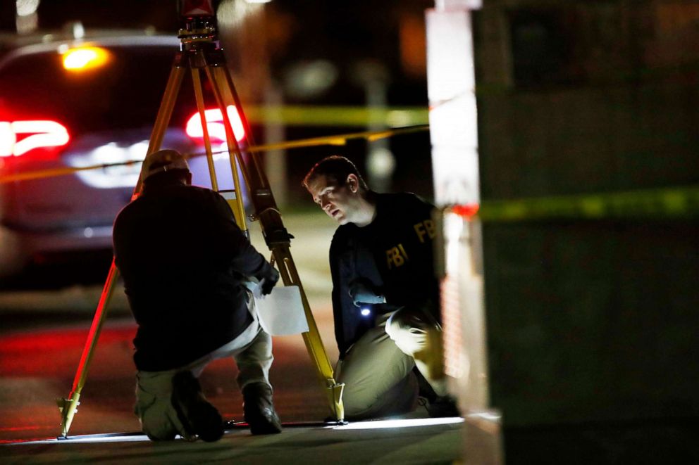 PHOTO: Authorities investigate the scene of a shooting in Miramar, Fla., Dec. 5, 2019.