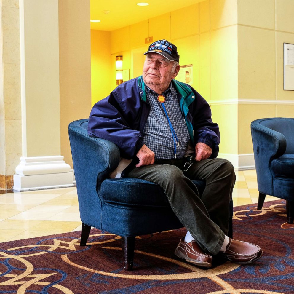 PHOTO: Raymond Lee Fish who fought in the U.S. army during the Korean war as a medic from 1950 to 1951 is pictured in Washington D.C., Feb. 9, 2018.
