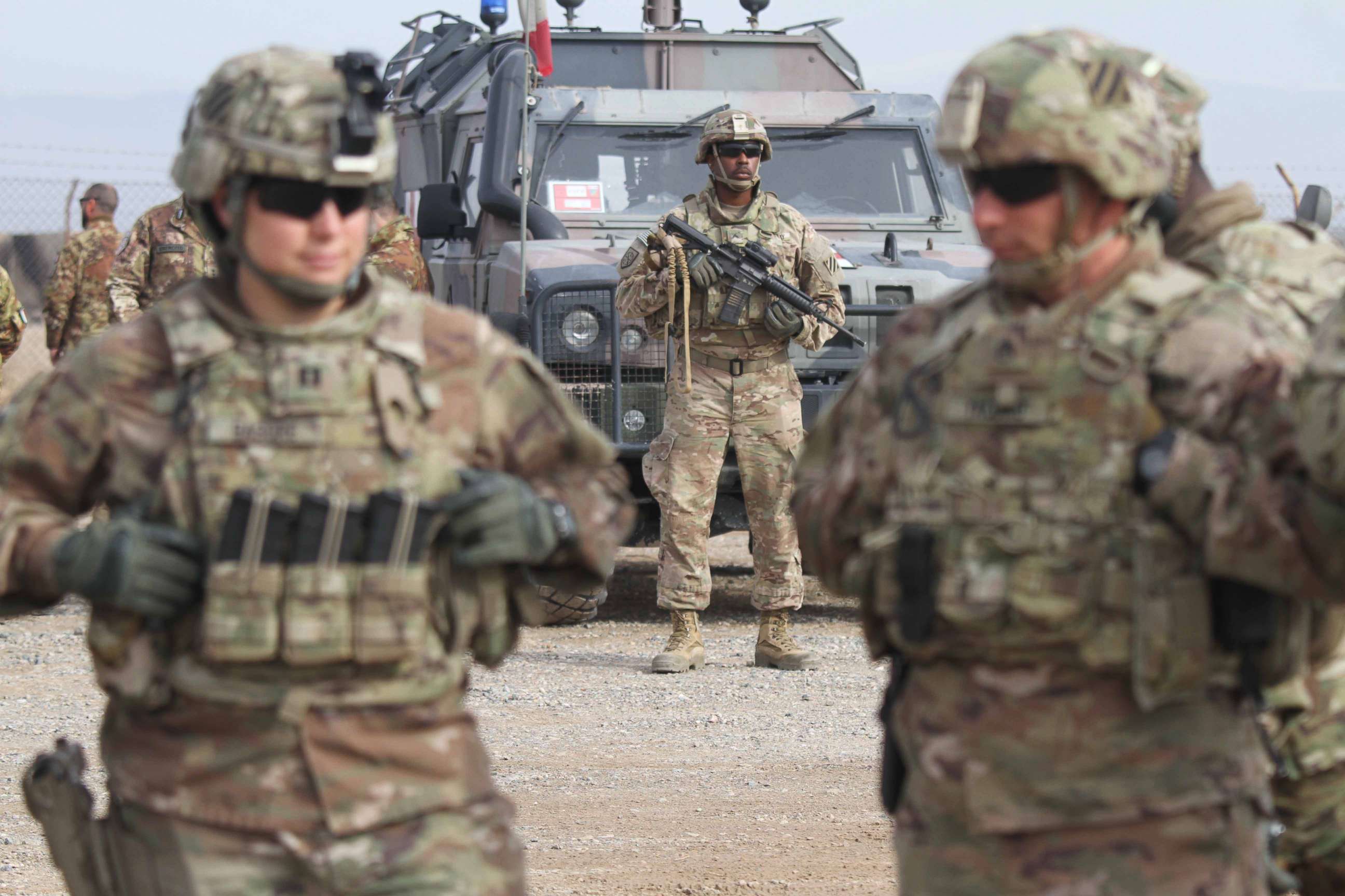 PHOTO: U.S. soldiers attend a training session for the Afghan Army in Herat, Afghanistan,  Feb. 2, 2019.