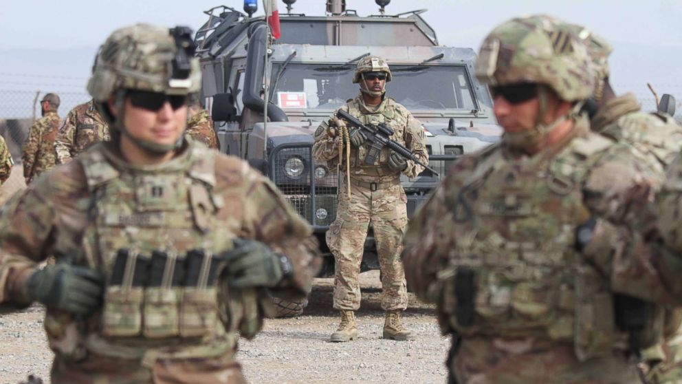  U.S. soldiers attend a training session for the Afghan Army in Herat, Afghanistan,  Feb. 2, 2019.      