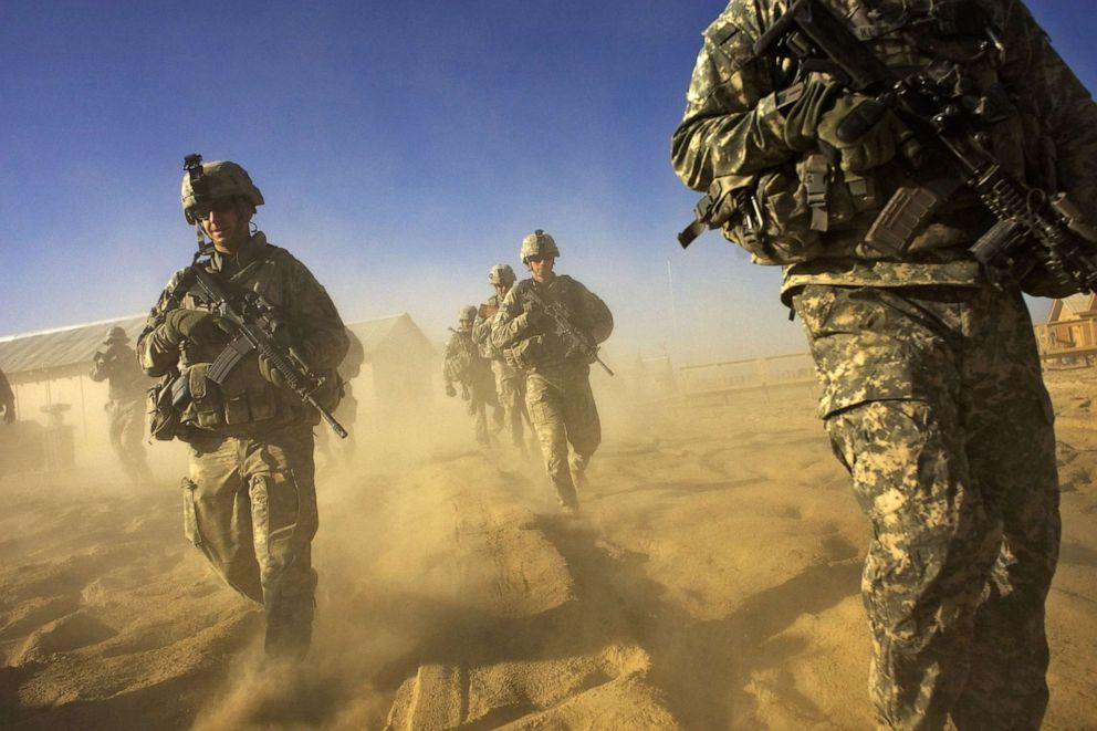 PHOTO: In this file photo taken on Nov. 28, 2008, U.S. Army soldiers from 1-506 Infantry Division set out on a patrol in Paktika province, situated along the Afghan-Pakistan border.