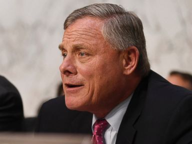 PHOTO: Sen.Richard Burr asks former FBI director James Comey questions during his testifmony in front of the Senate Intelligence Committee, June 8, 2017, in Washington, D.C.