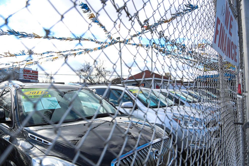 PHOTO: A used car dealership is pictured in Queens N.Y., on Jan. 19, 2022. 