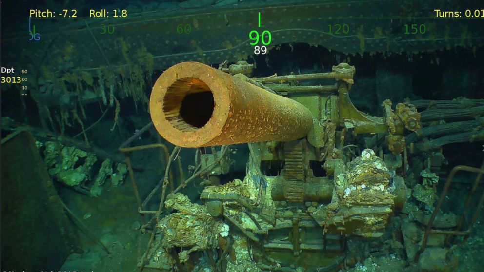 PHOTO: The USS Lexington, a U.S. aircraft carrier which sank during World War II, has been found in the Coral Sea. A search team led by Microsoft co-founder Paul G. Allen discovered the wreckage, March 5, 2018.