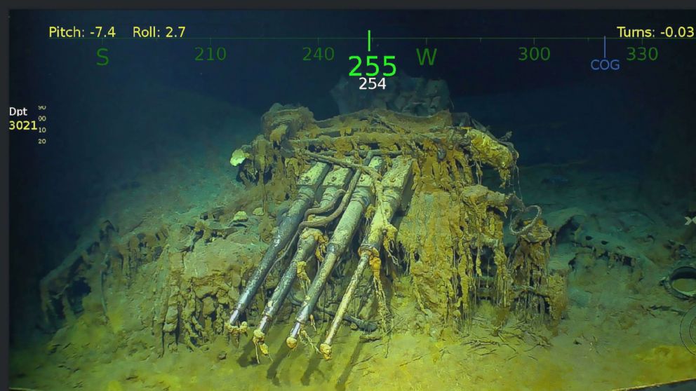 PHOTO: The USS Lexington, a U.S. aircraft carrier which sank during World War II, has been found in the Coral Sea. A search team led by Microsoft co-founder Paul G. Allen discovered the wreckage, March 5, 2018.