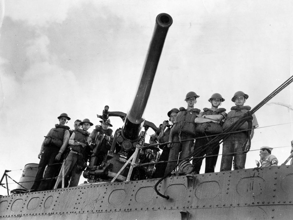 PHOTO: The USS Wards number three gun and its crew-cited for firing the first shot the day of Japans raid on Hawaii, while operating as part of the inshore patrol early in the morning of Dec. 7, 1941.