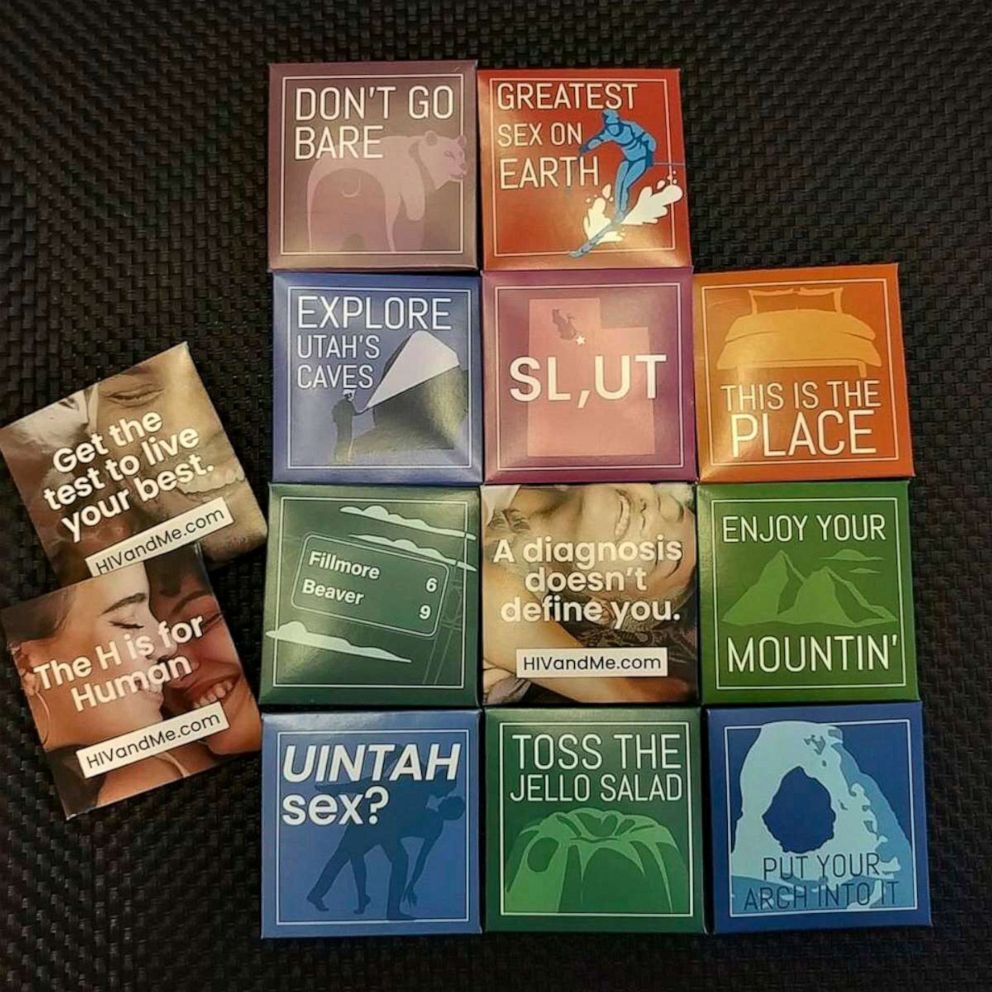 PHOTO: This photo provided by the Utah Department of Health shows condoms with cheeky packaging that were being distributed by the state. Governor Gary Herbert halted distribution. 
