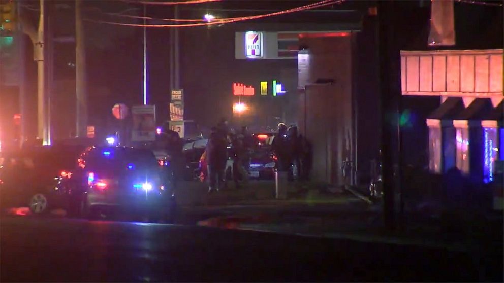 PHOTO: Authorities at the scene in Taylorsville, Utah, where two officers and a suspect were shot, Dec. 1, 2021.