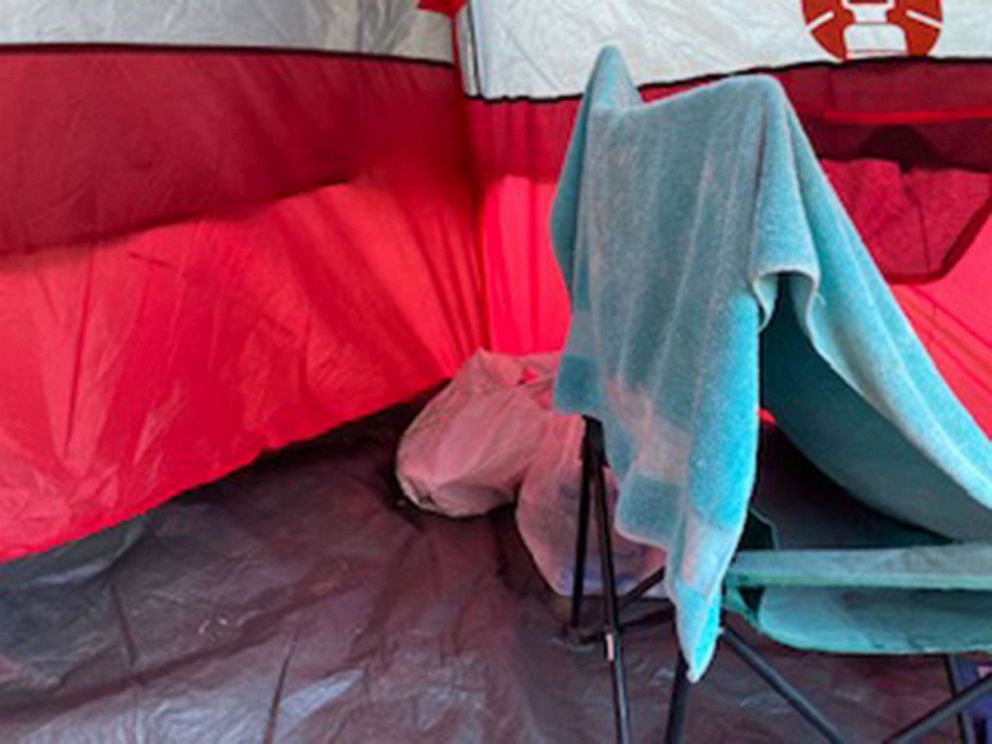 PHOTO: An undated photo of a tent was released on May 3, 2021, by Utah County Sheriff's Office with the announcement that a woman who went missing in November 2020 had been found in the Spanish Fork Canyon in Utah.