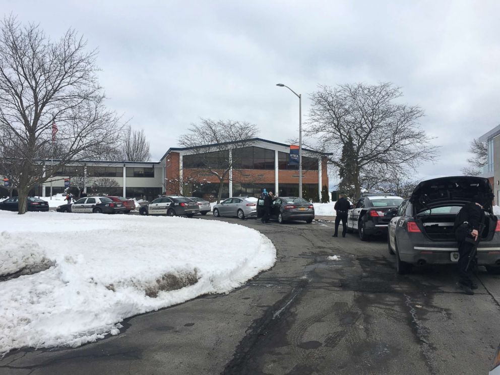 PHOTO: Police outside Utica College in upstate New York which is on lockdown, March 5, 2018, 'due to a real, credible threat,' according to the school. 